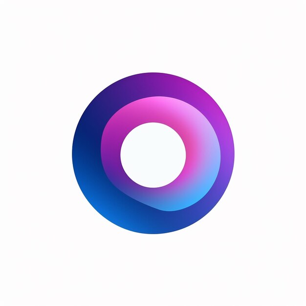 A circular logo flat and very simple gradient multi design on colorful background