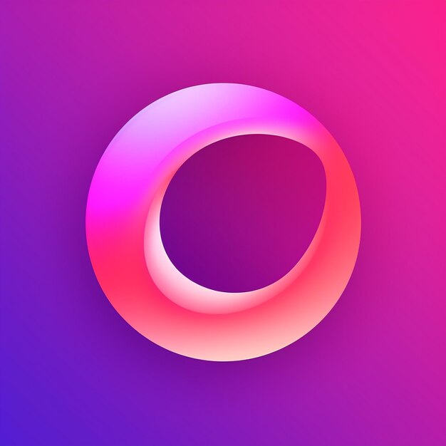 A circular logo flat and very simple gradient multi design on colorful background