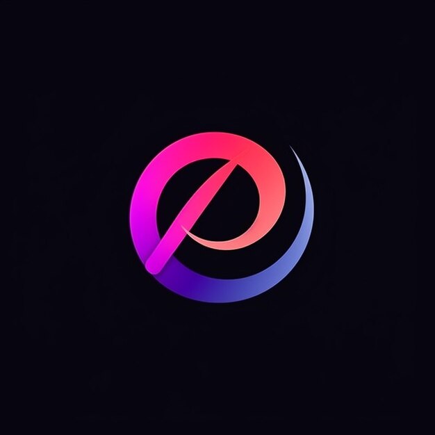 A circular logo flat and very simple gradient multi design on colorful background