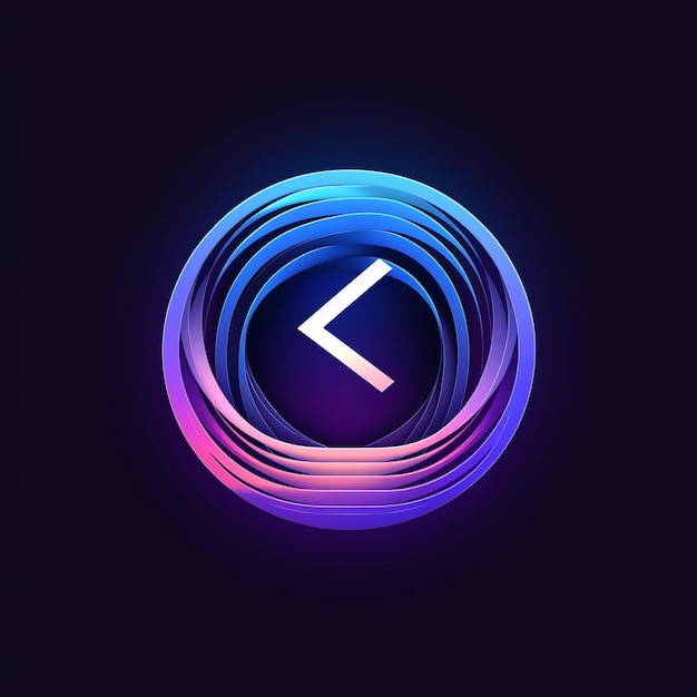 A circular logo flat and very simple gradient multi design on colorful background