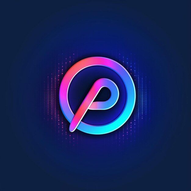 Photo a circular logo flat and very simple gradient multi design on colorful background