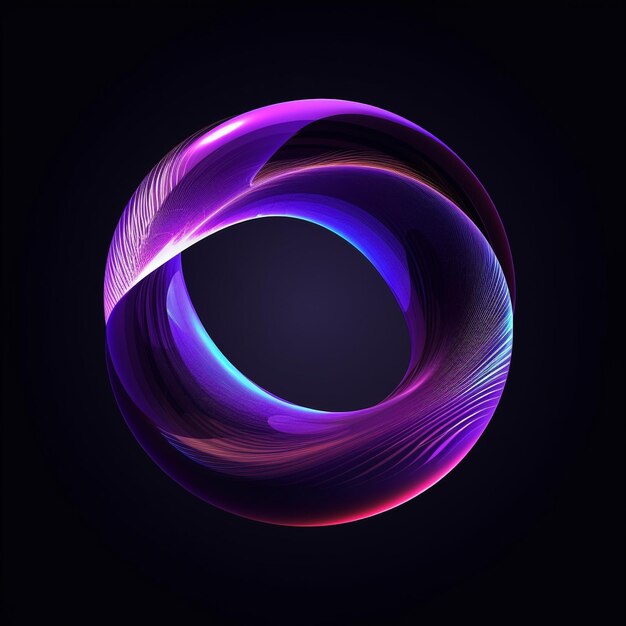 A circular logo flat and very simple gradient multi design on colorful background