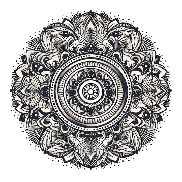 Circular Mandala Design With Intricate Patterns Spa Logo Generative AI