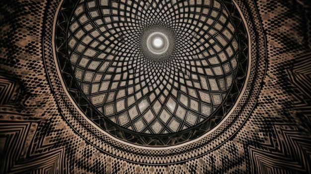 A circular pattern of the dome of the temple of the dead