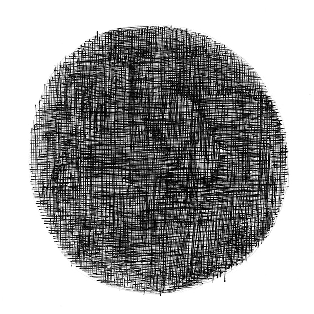 Photo a circular pattern drawn with a pen