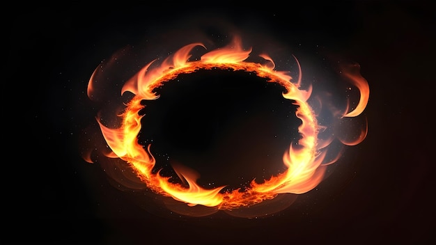 Circular shaped fire frame dark