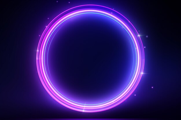 Circular violet and blue neon light background