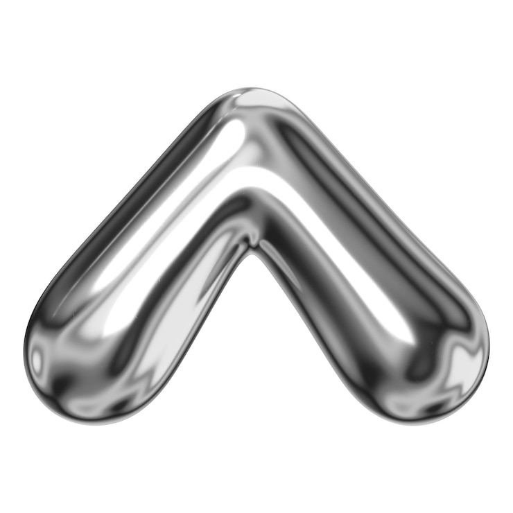 Photo circumflex png 3d chrome design transparent background