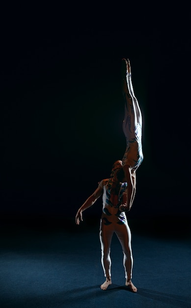 Circus artists perform different tricks.