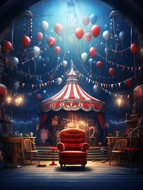 Circus Big Top Circus Big Top Achtergrond Circus Tent Achtergrond Creatief ontwerp Live stream Achtergrond