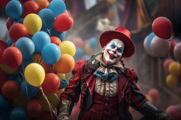 Circus Clown Balloons Generative AI