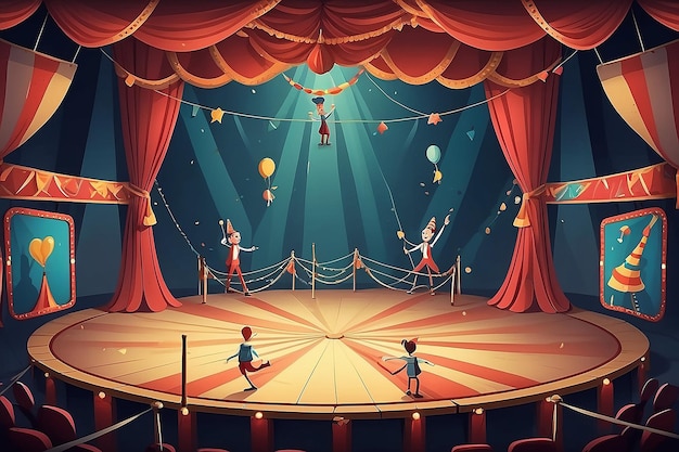 Photo circus extravaganza cartoon stage spectacle