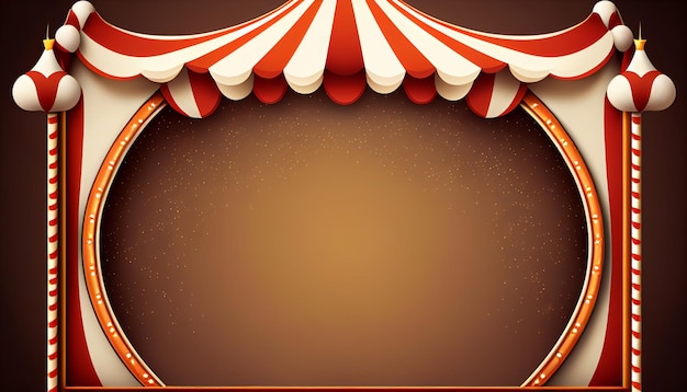 Foto sfondo del telaio del circo sfondo della tenda del circo con spazio di copia generative ai