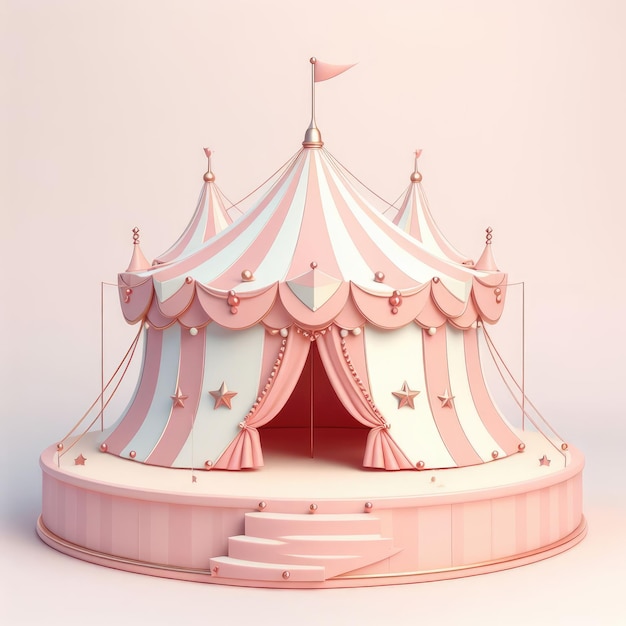 circus tent geïsoleerd op roze