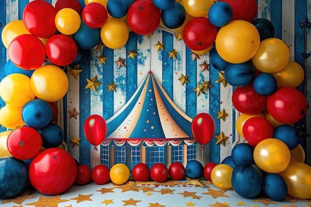 Photo a circus tent with a circus tent on the top