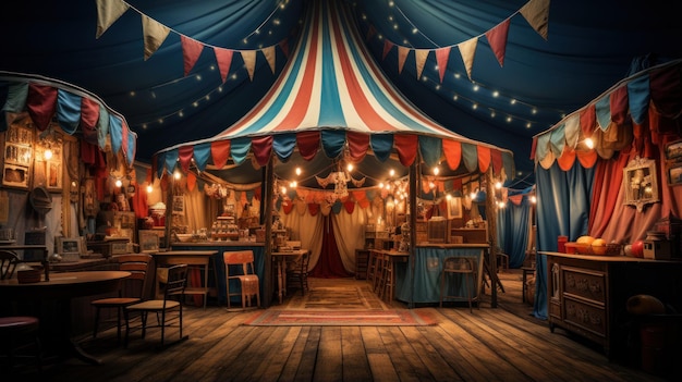 circus themed theater production with striped uhd wallpaper