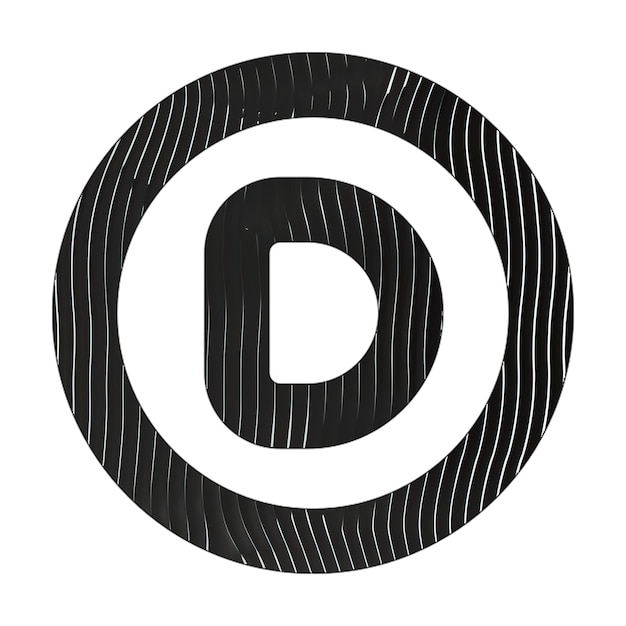 cirkel d icoon zwarte witte lijnen textuur