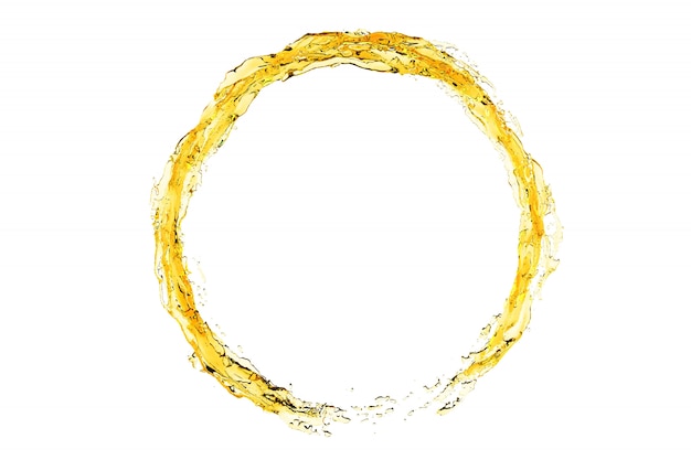 Cirkel van de olie de Vloeibare die plons op Witte 3D kleurenachtergrond wordt geïsoleerd geeft illustratie terug