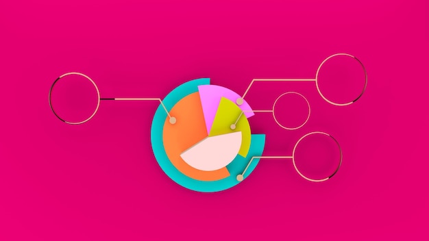 Cirkeldiagram Zakelijk diagram met fuchsia-achtergrond Gemaakt door fuchsia-achtergrond