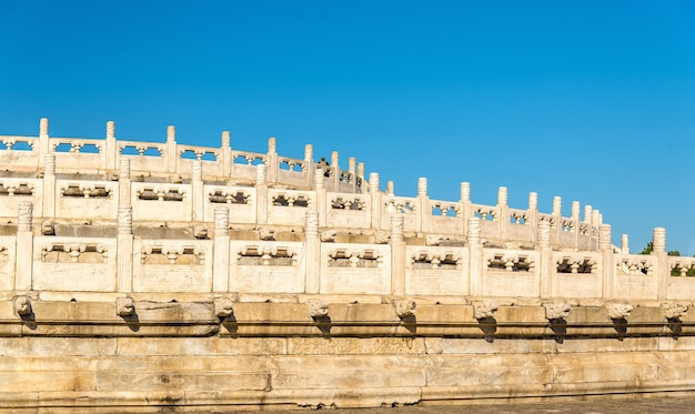 Cirkelvormige heuvelaltaar in de tempel van de hemel in peking. unesco-werelderfgoed in china