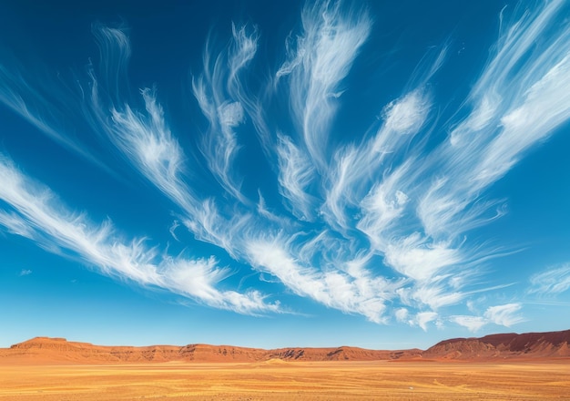 Photo cirrus clouds over the desert