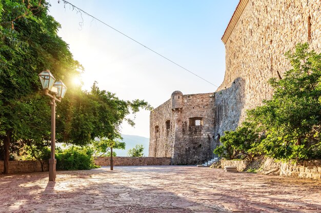 Citadel Fortress of Budva in Montenegro sunrise view