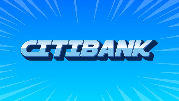 Photo citibank 3d blue text