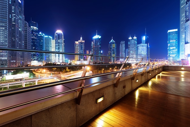 Cities of skyscrapers at night