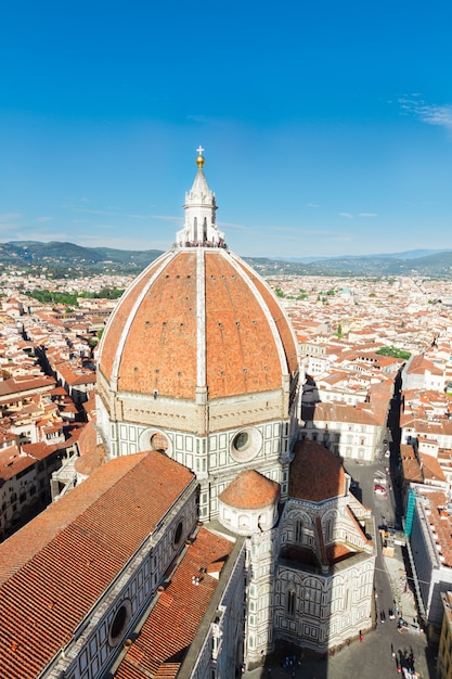 Citiscape of old town with cathedral church Santa Maria del Fiore, Florence, Italy