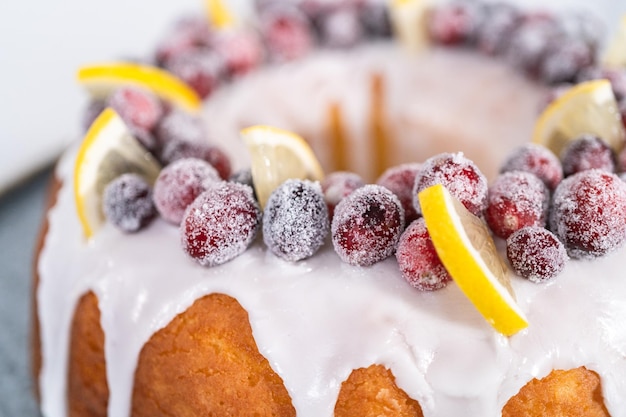 Citroen cranberry bundt cake