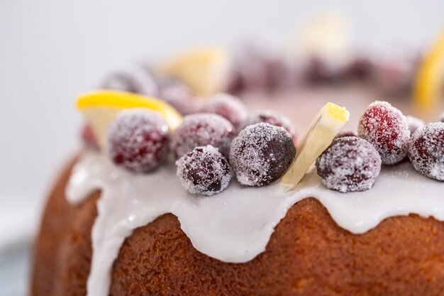 Citroen cranberry bundt cake