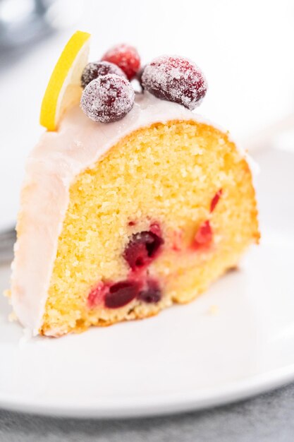 Foto citroen cranberry bundt cake