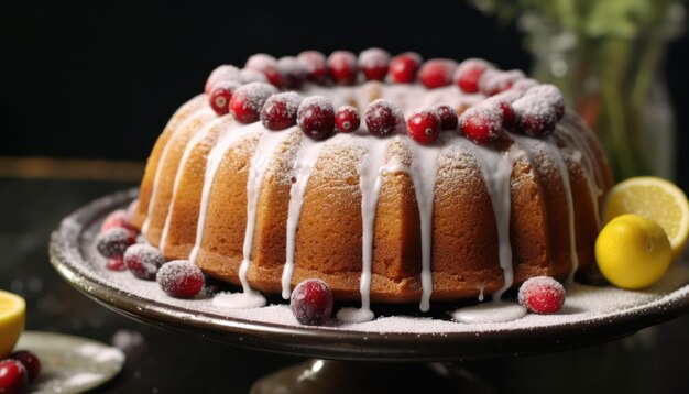 Citroen cranberry bundt cake