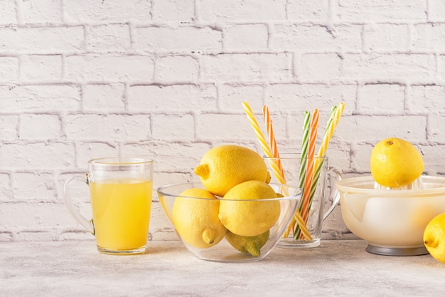 Citroenen en fruitpers voor het maken van limonade