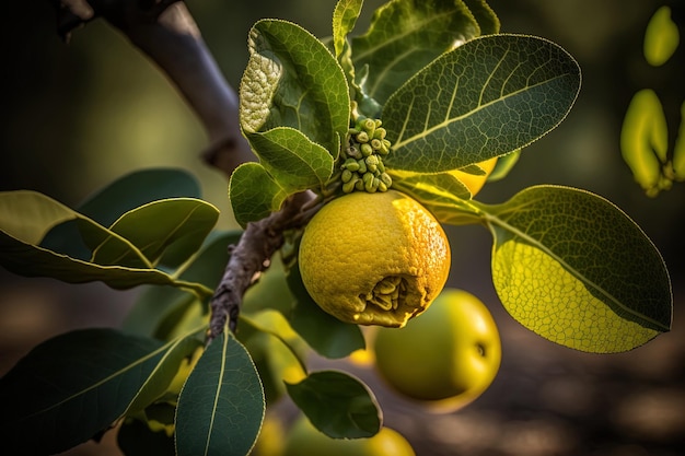 Citroenfruit op een tak