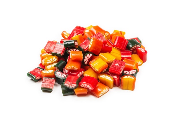 Citrus colorful candies Jelly sweets top view