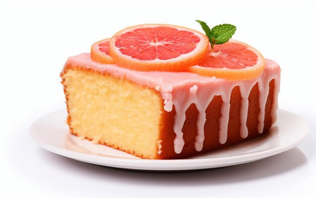 透明な背景に隔離された柑橘類のデライスケーキ
