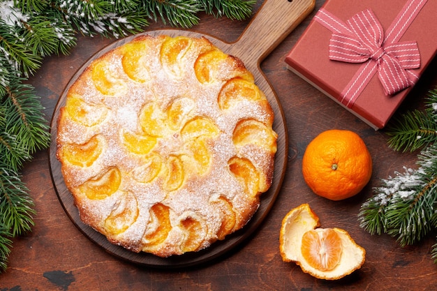 Citrus dessert vakantie cake met mandarijnen