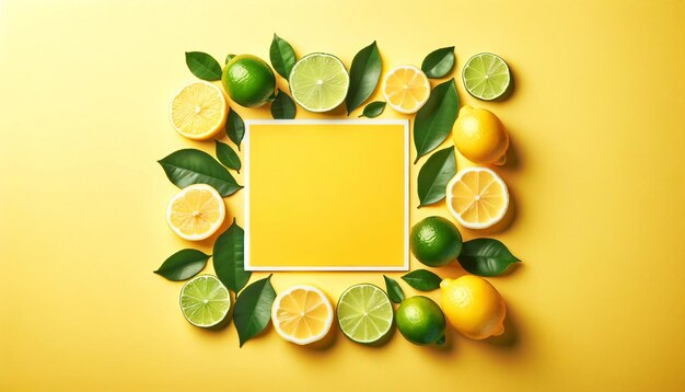 Foto citrus elegance yellow card limoni e lime