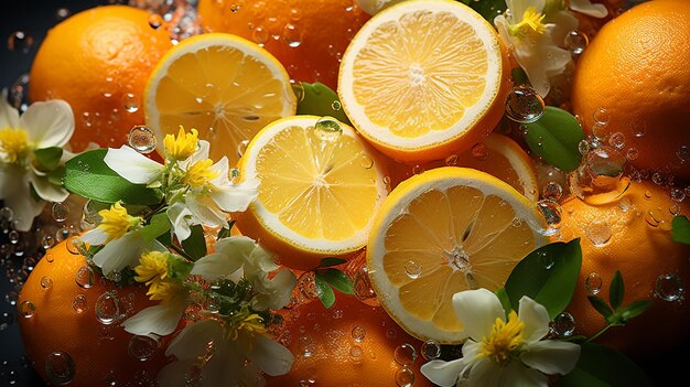 Citrus explosion with vibrant oranges and lemons