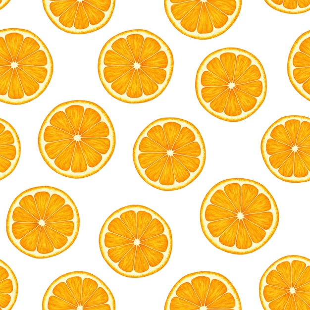 Citrus fruit seamless pattern Colorful vivid print with juicy orange slices Repeated luxury design