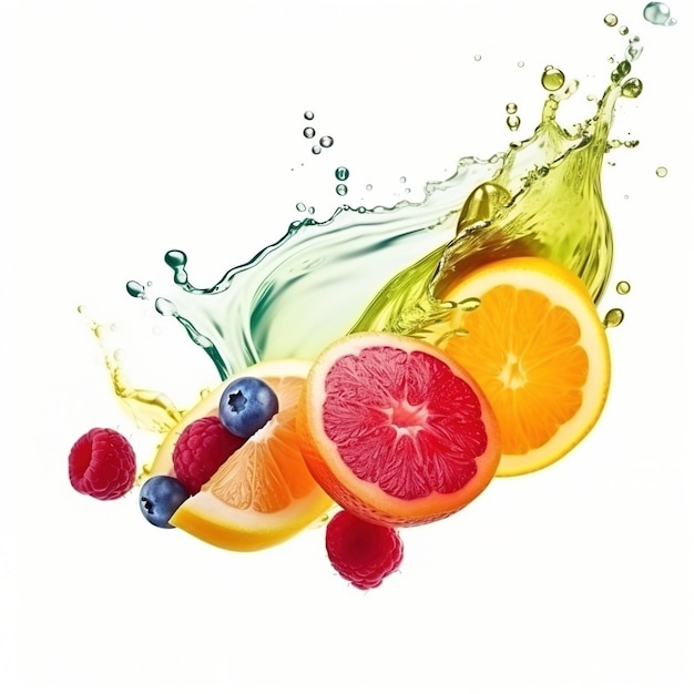 Citrus fruits and berries explosion