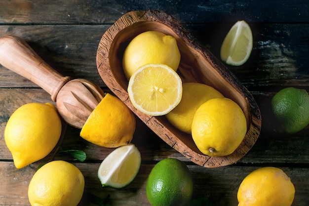 citrus fruits on table