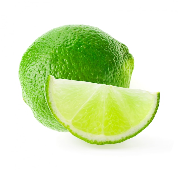 Citrus lime fruit isolated on white