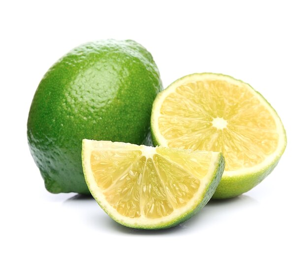 Citrus lime fruit isolated on white