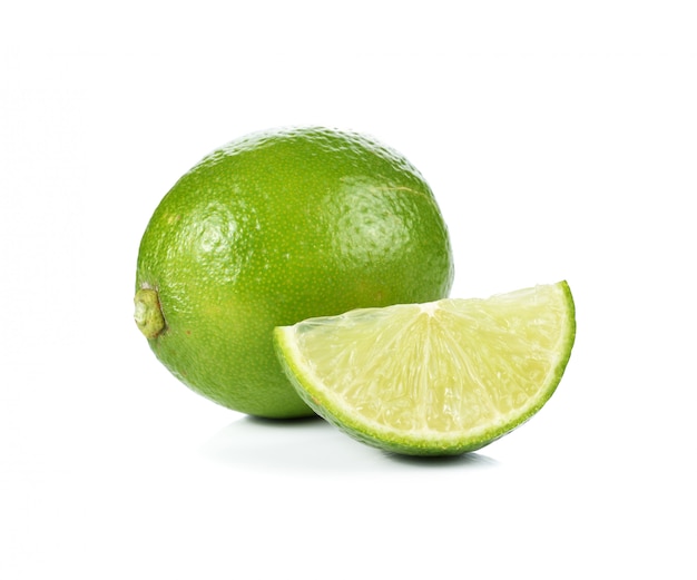 Citrus lime fruit on white background