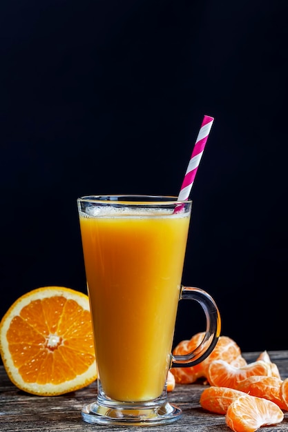 Citrus natural real juice from ripe and juicy orange