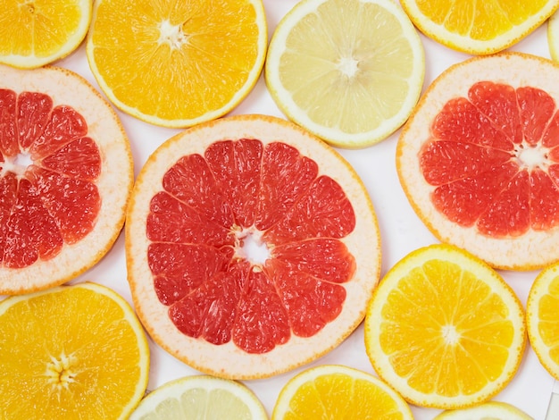 Citrus pattern of orange and grapefruit slices