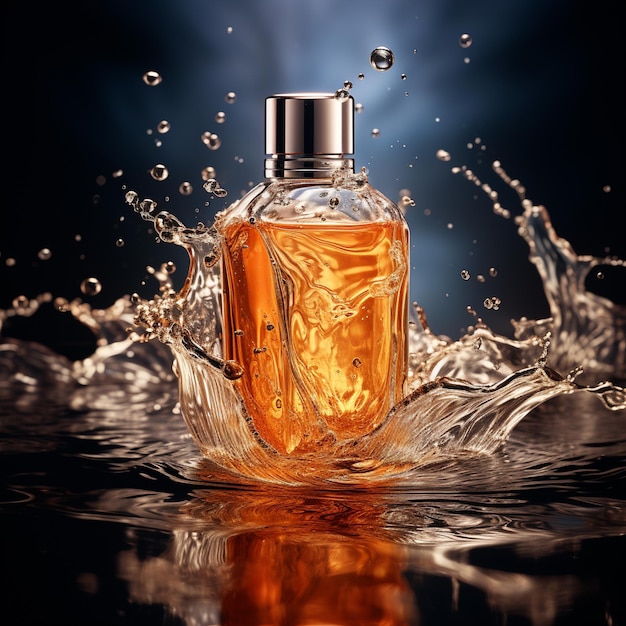 Photo citrus radiance crystal clear elegance in the symphony of orange perfume