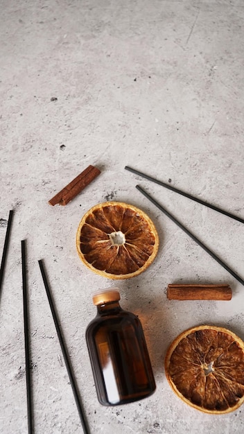 Citrus reed diffuser with cinnamon dry orange Parfum for home